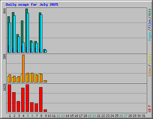 Daily usage for July 2025