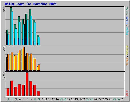 Daily usage for November 2025