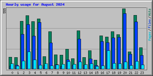 Hourly usage for August 2024