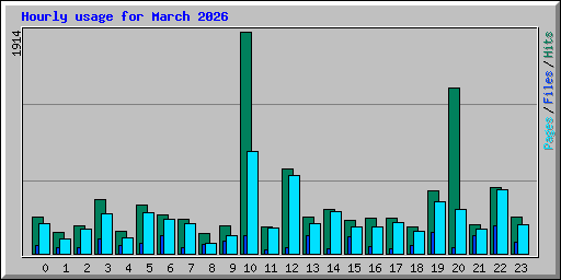 Hourly usage for March 2026