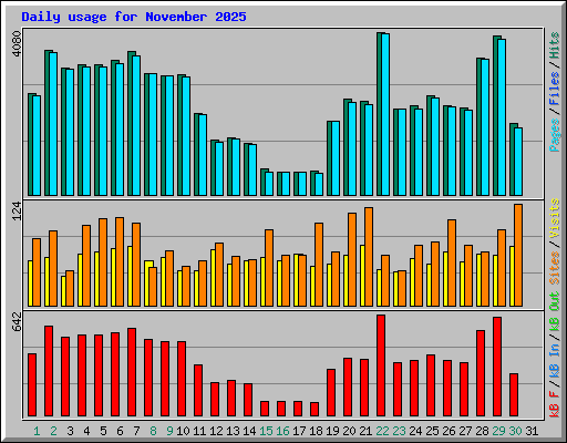 Daily usage for November 2025