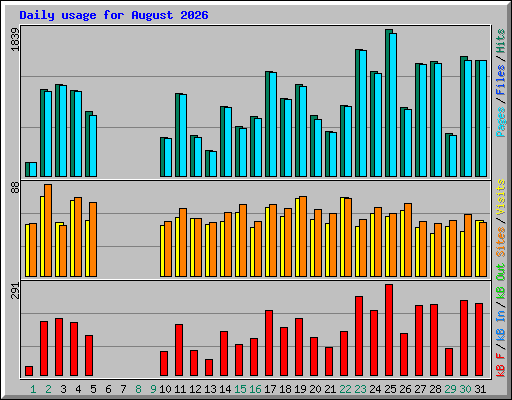 Daily usage for August 2026