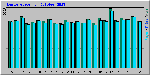 Hourly usage for October 2025